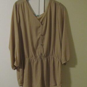 XL Tan Maurices Blouse